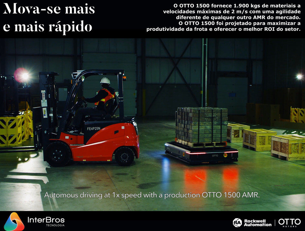 Otto Motors OTTO 1500 by Rockwell Automation , AMR Heavy Autonomous Mobile Robot , até 1.900 Kgs - loja online