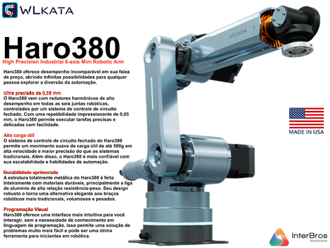 Wlkata Robotic Arm Haro380 , Simulação de Fábrica 4.0 Inteligente & Educação AIoT , ChatGPT integrado , +5 anos - Loja do Jangão - InterBros