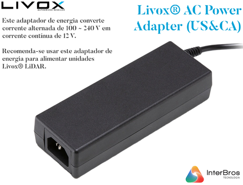 Livox Tech Avia Lidar + Livox Tech Three-Wire Aviation M12 Connector + AC Power Adapter - loja online