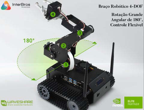 WaveShare JETANK AI Kit A, AI Tracked Mobile Robot, AI Vision Robot, NVIDIA Jetson Nano Developer Kit (B01) , Deep Learning, Autonomous Driving