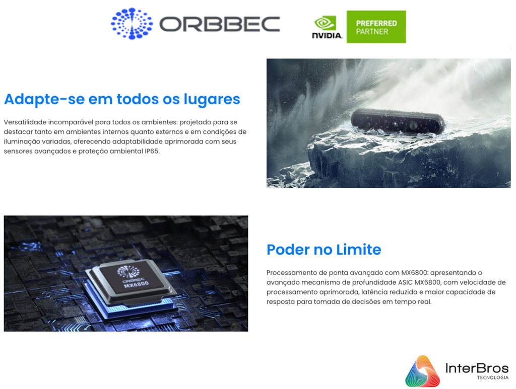 Orbbec GEMINI 335 , Sterero Depth Camera , IP5X , RGB Vision Integrated with NVIDIA Isaac Robotics Platform - loja online