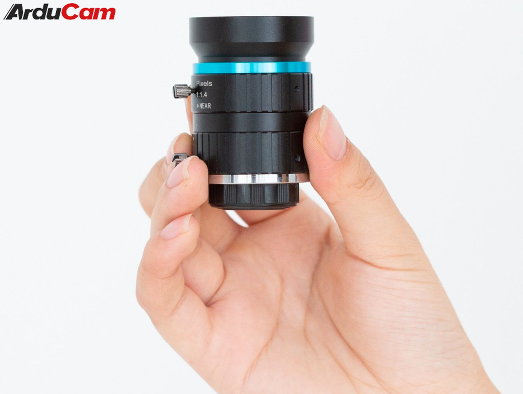 Imagem do Arducam C-Mount Lens for 12MP IMX477 Raspberry Pi HQ Camera, 16mm Focal Length with C-CS Adapter，Manual Focus and Aperture Adjustment , LN046