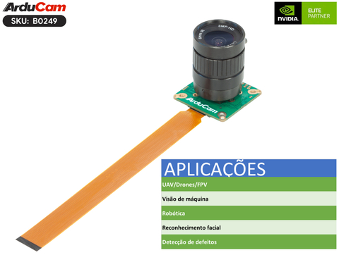 Arducam High Quality Camera, 12.3MP 1/2.3″ IMX477 , 477P HQ Camera Module + 6mm CS-Mount Lens for NVIDIA® Jetson Nano , NX , AGX , Raspberry Pi , B0249 , B0240 - Loja do Jangão - InterBros