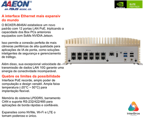 AAEON ASUS BOXER-8646AI , Computador Industrial , NVIDIA® Jetson AGX Orin(TM) 32GB - Loja do Jangão - InterBros