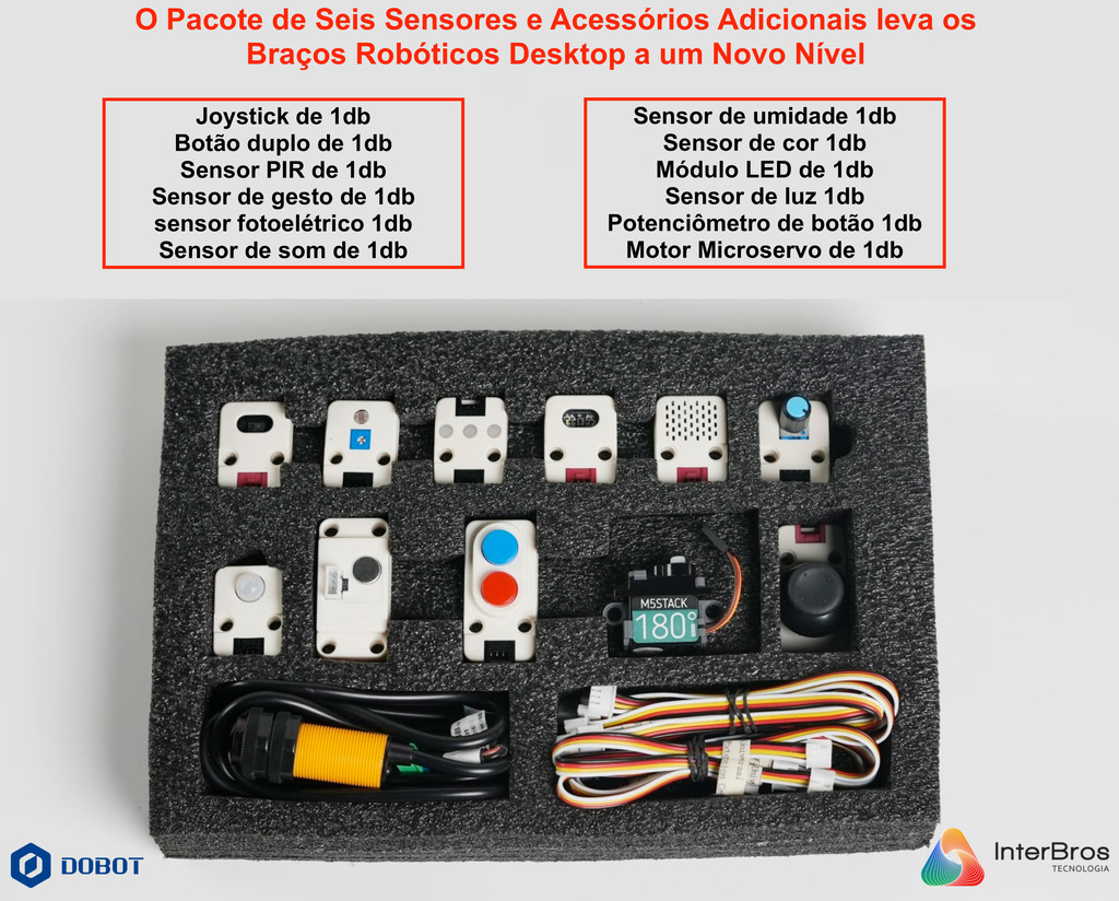 Dobot Sensor Kit for Magician Lite Robotic Arm , Stem Education , Kit Essencial de Sensores - Loja do Jangão - InterBros