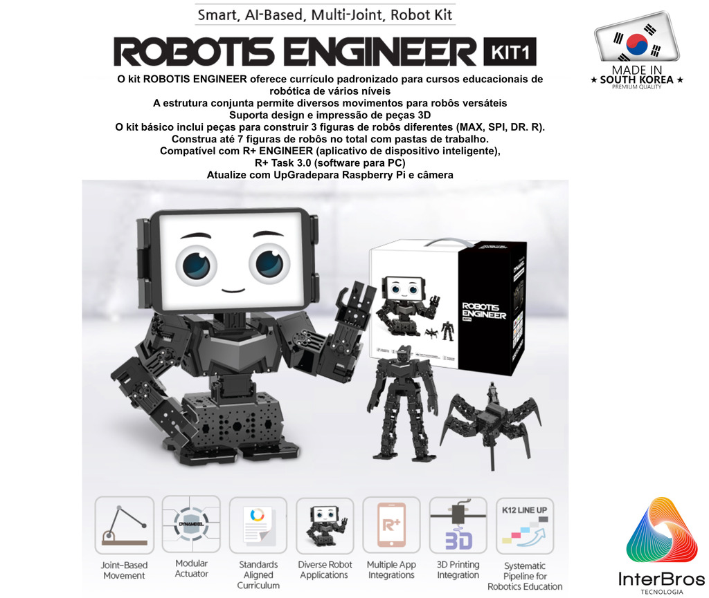 Robotis Steamcup Engineer Robot KIT 1 + KIT 2 , Developer Kit , Habilitado para IA , Educacional , Idade: 15+ na internet