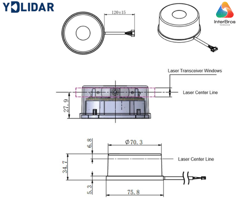 YDLIDAR TG15 360º 2D LiDAR Laser Scanner IP65 15 mts - loja online