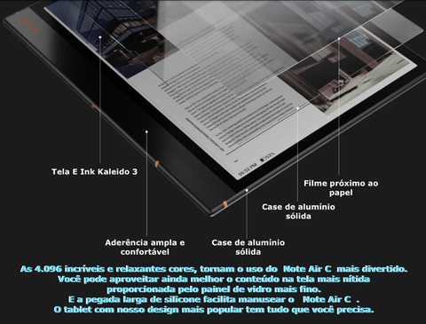 Boox 10.3" Note Air3 C Tablet , E-Ink Tablet Color, E-Notebook , eReader , ePaper - Loja do Jangão - InterBros
