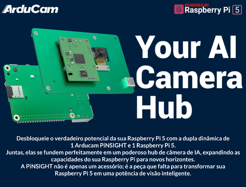 Arducam PiNSIGHT, 12MP Vision AI Mate for Raspberry Pi 5 , Luxonis OAK , B0505 - Loja do Jangão - InterBros