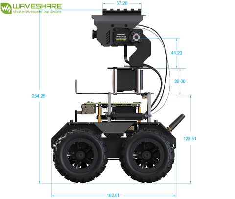 WaveShare RaspRover Open-source 4WD AI Robot, Dual controllers, All-metal Body, Computer Vision, Raspberry Pi 5 - tienda online