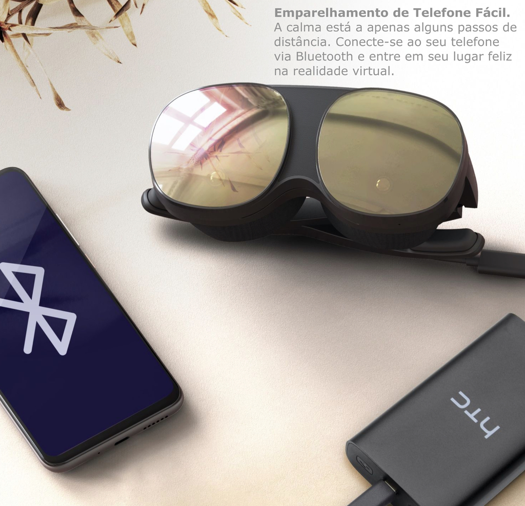 HTC VIVE FLOW | + Power Bank (21W) | Compacto e Leve A Serenidade Acontece | Os óculos VR Imersivos Feitos para o Bem-Estar e a Produtividade Consciente - loja online