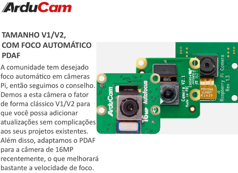 ArduCam 16MP Autofocus Raspberry Pi Camera Module with ABS Case, IMX519 16 Megapixel High Resolution Autofocus Camera for All Raspberry Pi Models - loja online