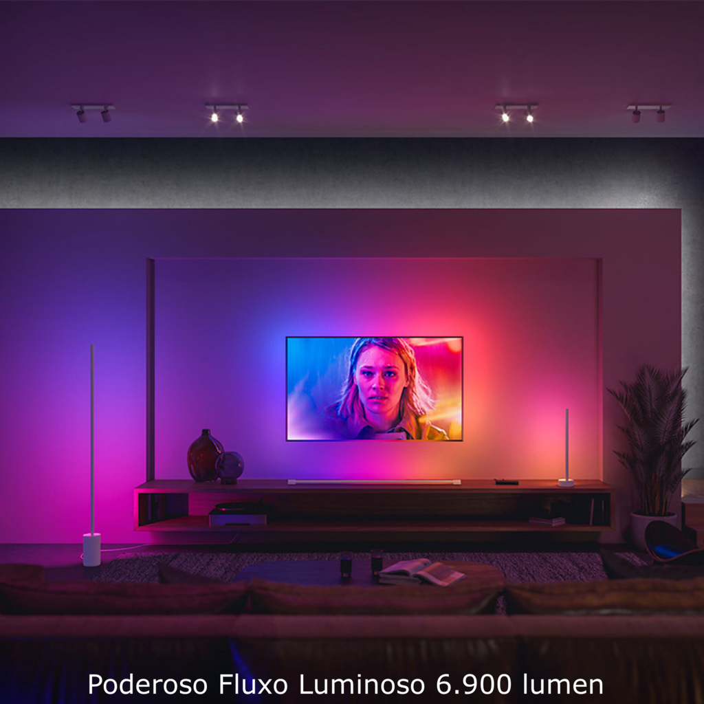 Philips Hue White & Color Ambiance Gradient Floor Signe + Philips Hue Play Gradient Light Tube Large TVs de 60" e Maiores - Loja do Jangão - InterBros