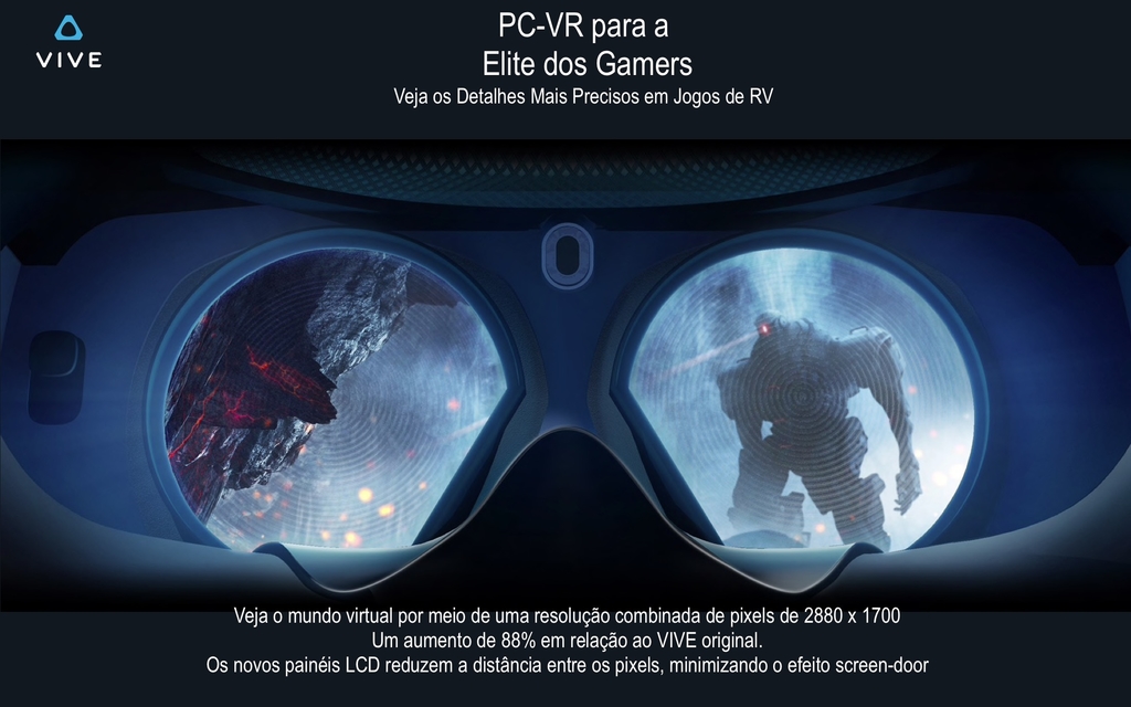 HTC VIVE Pro Eye VR Headset l Somente o Headset l + VALVE INDEX Controllers l 99HAPT005-00 - Loja do Jangão - InterBros