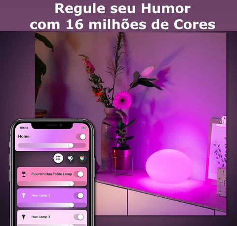 Philips Hue White & Color Ambiance Flourish Table Light l 2ª Geração l Luminária de Mesa Inteligente l Bluetooth e WiFi l Compatível com Alexa, Apple Homekit & Google Assistant | Funciona com Bluetooth e/ou com a Hue Bridge - Loja do Jangão - InterBros