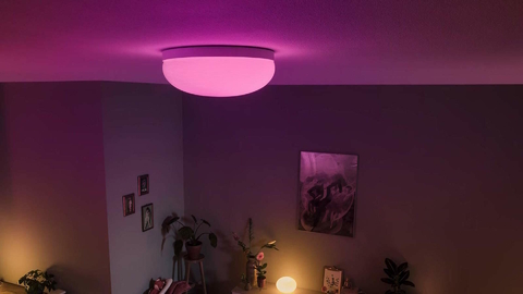 Imagem do Philips Hue White & Color Ambiance Flourish Ceiling Light l 2ª Geração l Luminária de Teto Inteligente Plafon l Bluetooth e WiFi l Alto Fluxo Luminoso 2.250 lumen l LED Integrado l Compatível com Alexa, Apple Homekit & Google Assistant | Funciona com Bluetooth e/ou com a Hue Bridge