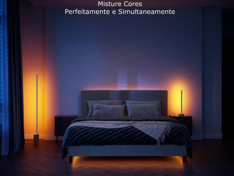 Philips Hue White & Color Ambiance Gradient Signe Oak Floor Lamp + Table Lamp Wood-Toned 2ª Geração - Loja do Jangão - InterBros