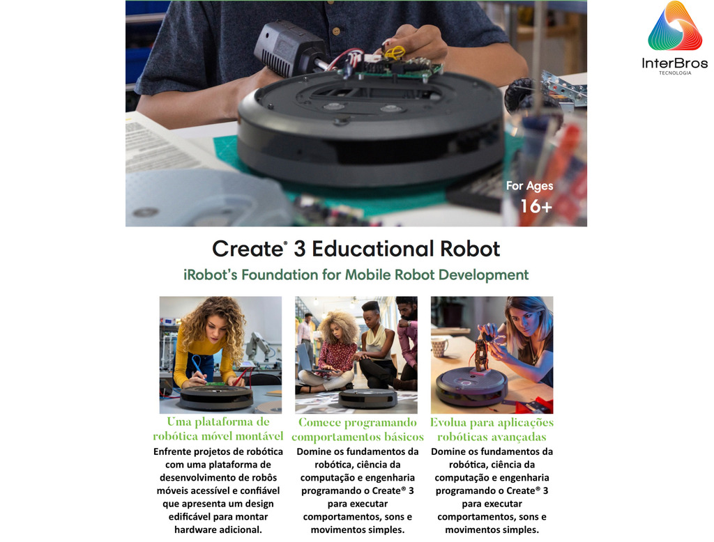 iRobot Create 3 , Robot Educacional , Raspberry Pi 4 ROS 2 - Loja do Jangão - InterBros