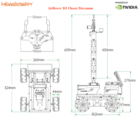 Image of HIWONDER JetRover ROS Robot Car Developer Kit with Vision Robotic Arm Powered by NVIDIA Jetson Nano Support SLAM Mapping/ Navigation/ Python