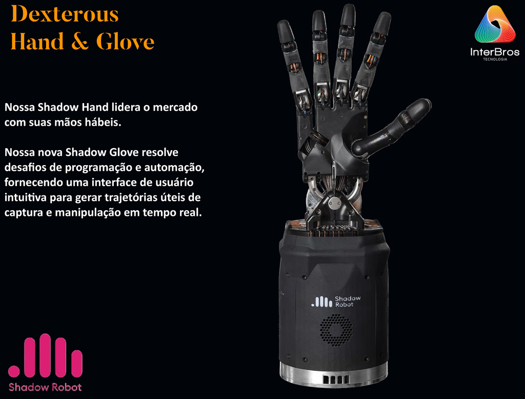 Shadow Robot DEXTEROUS HAND & GLOVE , Mão Robótica & Luva Tátil - Loja do Jangão - InterBros