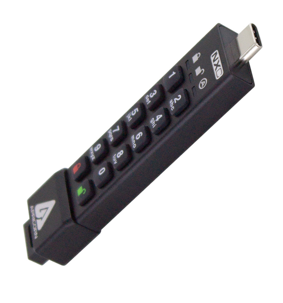 Image of Apricorn Aegis Secure Key 3NXC 128GB | USB Flash Drive | Super Velocidade USB-C 3.2 Robusto | FIPS 140-2 256-Bits | Modo Administrador e Usuário Separados | Primeira Chave Flash Criptografada do Mundo | KIT2