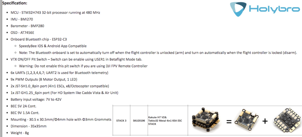 Holybro Kakute H7 V2 Stacks l Flight Controller with Bluetooth | FPV Flight Controller | Controlador de Voo l Drones, Robôs e UAVs | 20194 l 20195 l 20196 l 20197 na internet