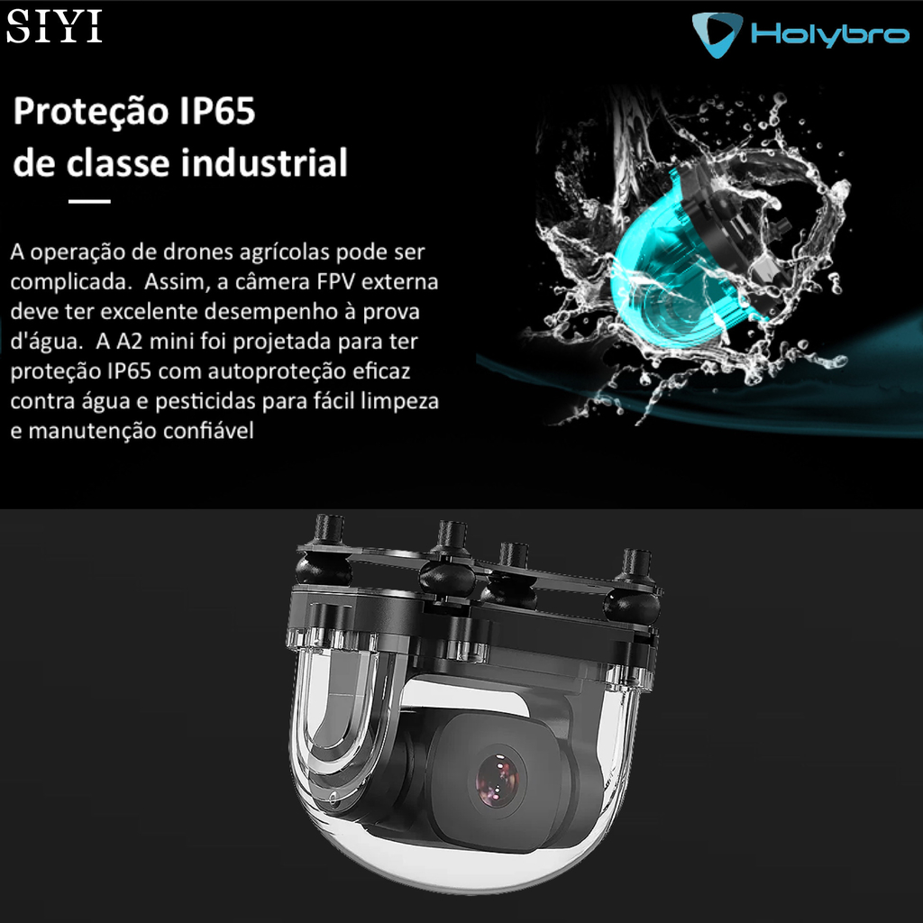 SIYI A2 mini Camera Ultra Wide Angle FPV Gimbal Single Axis Tilt com 160 Graus FOV 1080p Drones Robots & UAVs - loja online