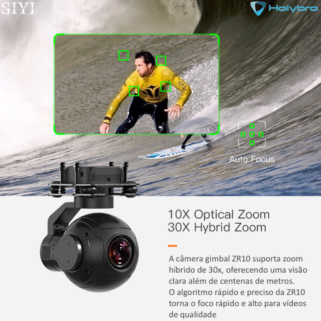 SIYI ZR10 2K 4MP QHD 30X Híbrido Zoom Gimbal Camera 400 MP Drones Robots UAV UGV USV - Loja do Jangão - InterBros