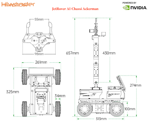 HIWONDER JetRover ROS Robot Car Developer Kit with Vision Robotic Arm Powered by NVIDIA Jetson Nano Support SLAM Mapping/ Navigation/ Python