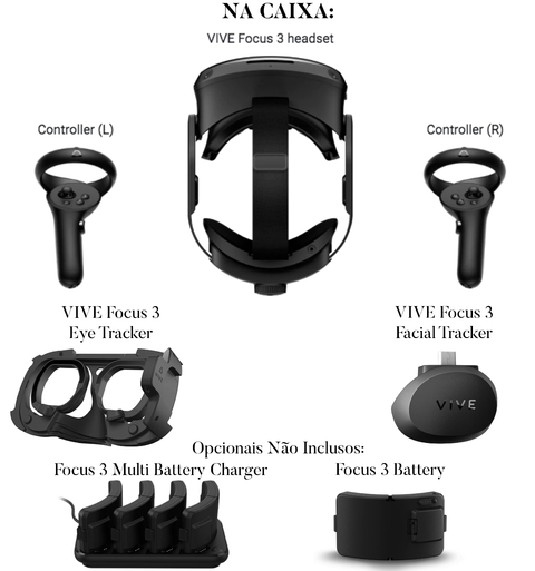 Image of HTC VIVE VR FOCUS 3 EYE & FACIAL TRACKING , VIVE Sync , MetaHuman , A nova era da VR empresarial
