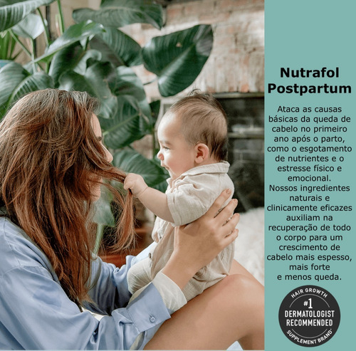 Nutrafol Postpartum Suplemento Nutracêutico Capilar | Clinicamente comprovado | 100% Natural | Produtos botânicos amigos da amamentação | Preenche as lacunas de nutrição pós-natal para o crescimento do cabelo e bem-estar belo e bem-estar | 120 Cápsulas | Tratamento de 1 Mês - comprar online