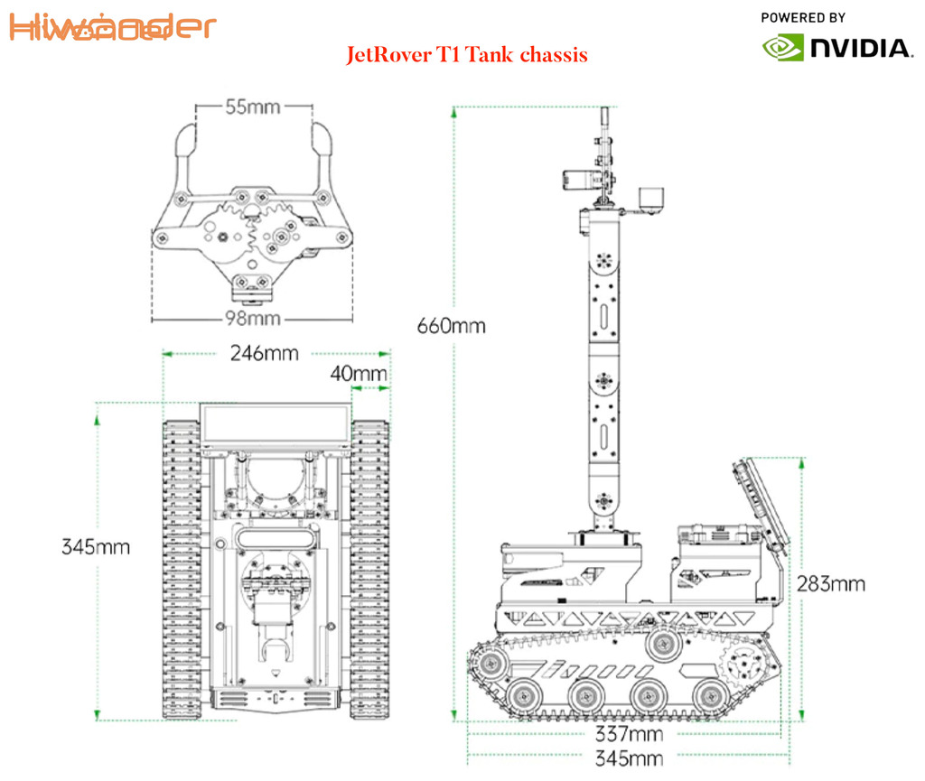 HIWONDER JetRover ROS Robot Car Developer Kit with Vision Robotic Arm Powered by NVIDIA Jetson Nano Support SLAM Mapping/ Navigation/ Python - comprar online