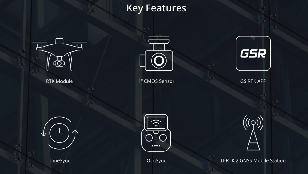 Image of DJI Phantom 4 RTK Quadcopter Drone + Estação Base D-RTK 2 High Precision GNSS Mobile Station com Tripé