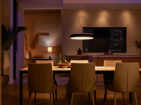 Philips Hue White and Color Ambiance Enrave l Ceiling Pendant Smart l Luminária Pendente de Teto Inteligente l Bluetooth & WiFi l LED Integrado l Poderoso Fluxo Luminoso 4.300 lumen l Copas, Cozinha, Sala de Jantar, Escritório l Compatível com Alexa, Apple Homekit & Google Assistant l Requer Hue Bridge - Loja do Jangão - InterBros