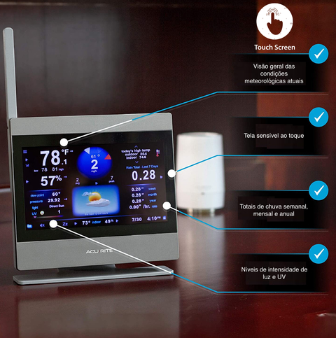 Imagen de Acurite Atlas Professional Estação Meteorológica WiFi Display TouchScreen com Sensores de Raios e Tempestades Compatível com a Alexa e Google