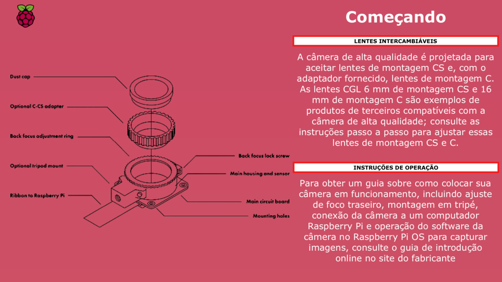 Raspberry Pi High Quality Câmera ,Sensor Sony IMX477 de 12,3 megapixels, + Lente 6mm - Loja do Jangão - InterBros