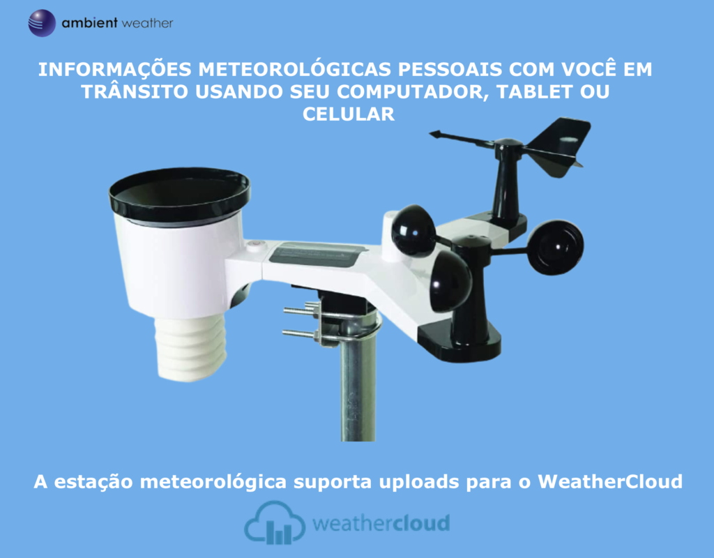 Ambient Weather Estação Metereológica Ultrassônica WiFi Compatível com Alexa e Google Internet Conectada - Loja do Jangão - InterBros