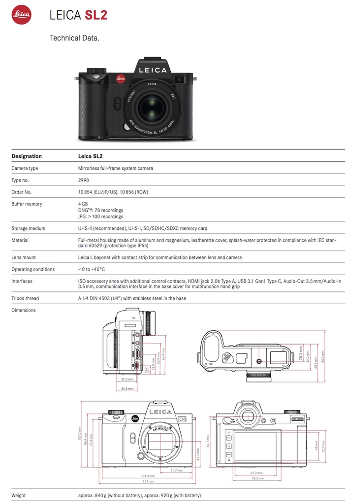 Leica SL2 Mirrorless Camera l Lentes Leica Vario-Elmarit-SL 24-70mm f/2.8 ASPH l 47.3MP Full-Frame CMOS Sensor l 4K Video Recording with Cine Mode l Maestro III Image Processor l 5.76m-Dot 0.78x-Mag. EyeRes OLED EVF l 3.2" 2.1m-Dot Touchscreen LCD l Wi-Fi e Bluetooth l 2ª geração l Feita para inspirar en internet