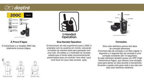 Imagem do Dogtra 202C para 2 Cães | Cães Acima de 4,5 Kgs | Sistema Médio de Estímulo para 2 Cães | Sistema com Colar Ergonômico de Treinamento Remoto | Alcance de até 800 metros | A Prova D' Água