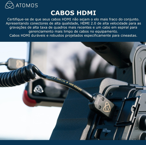 Atomos AtomFLEX Coiled Mini-HDMI to HDMI Cable 30cms até 60cms ATOM4K60C3 - buy online