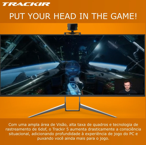 TrackIr 5 Optical Head Tracker | TrackClip para Headsets Incluído | Rastreador que acompanha a posição e a orientação da sua cabeça | Gaming | Simulador | PC - Loja do Jangão - InterBros