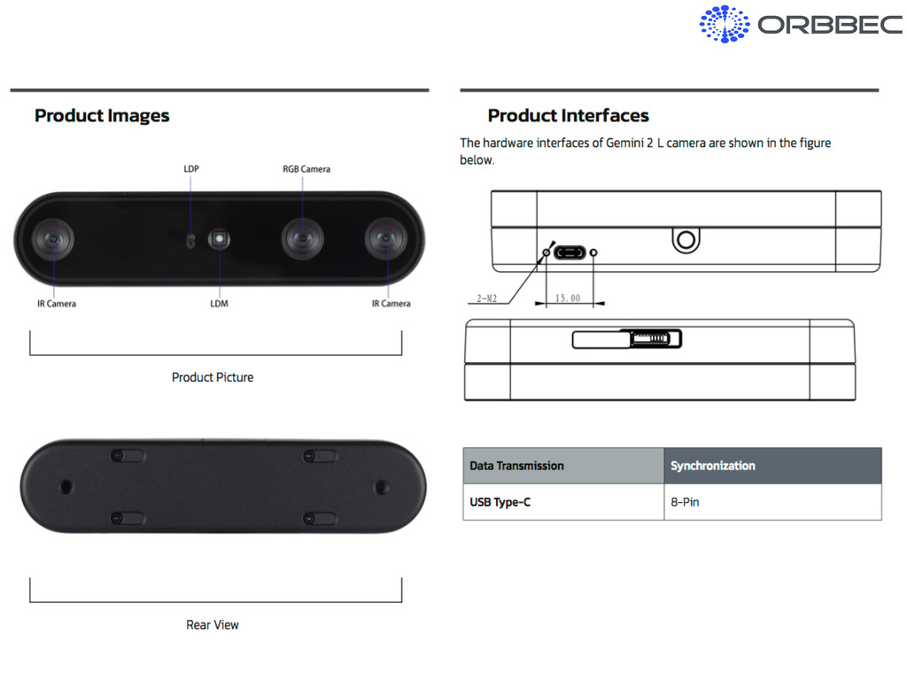 Orbbec Stereo Vision 3D Camera Gemini 2L , Sterero Depth Camera - comprar online