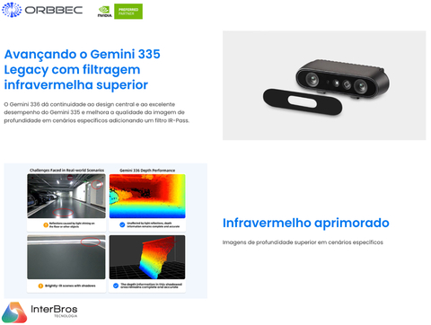 Orbbec GEMINI 336 , Sterero Depth Camera , IP5X , RGB Vision Integrated with NVIDIA Isaac Robotics Platform - loja online