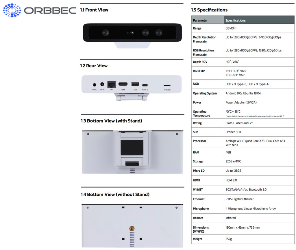 Orbbec Persee 2 , Sterero Depth Camera , All in one - loja online