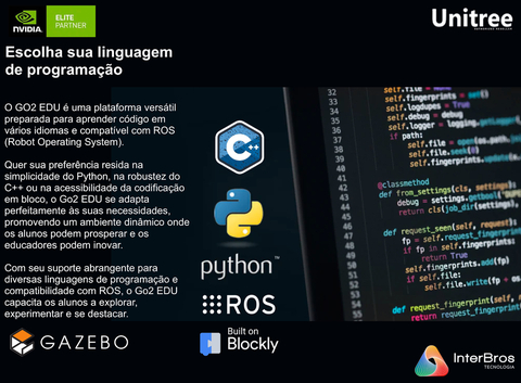 UNITREE GO 2 EDU PLUS 3D U4 , HESAI XT16 LiDAR , NVIDIA Jetson Orin NX 16GB 100Tops - Loja do Jangão - InterBros