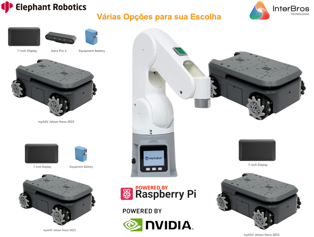 Elephant Robotics MyAGV 2023 , NVIDIA Jetson Nano ou Raspberry Pi , Autonomous Navigation Smart 4-Wheel Drive Vehicle , Educacional , Industrial , +8 anos na internet