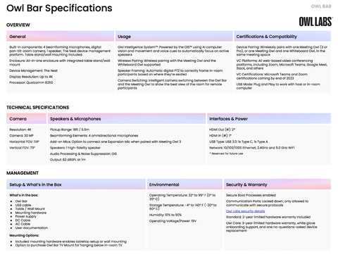 Imagem do Owl Labs Meeting Owl 4+ & Owl Bar