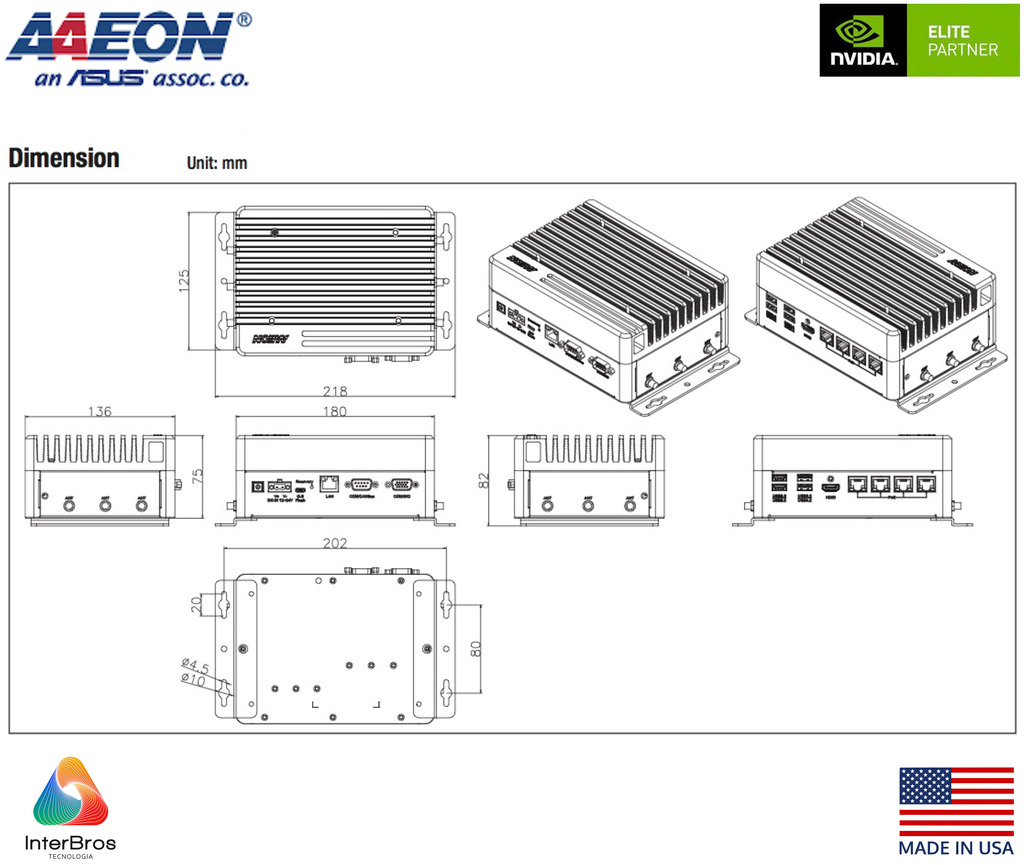 AAEON ASUS BOXER-8653AI , Computador Industrial , NVIDIA® Jetson Orin(TM) NX 8GB - loja online