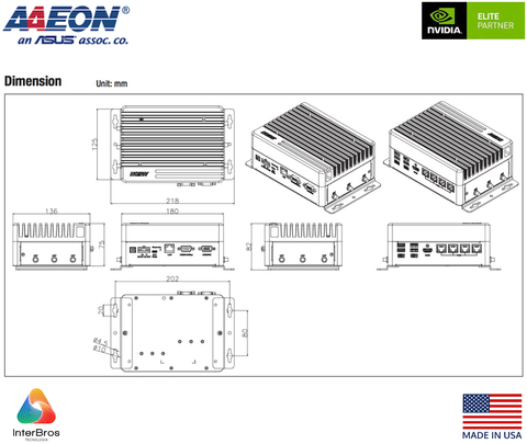 AAEON ASUS BOXER-8653AI , Computador Industrial , NVIDIA® Jetson Orin(TM) NX 8GB - loja online