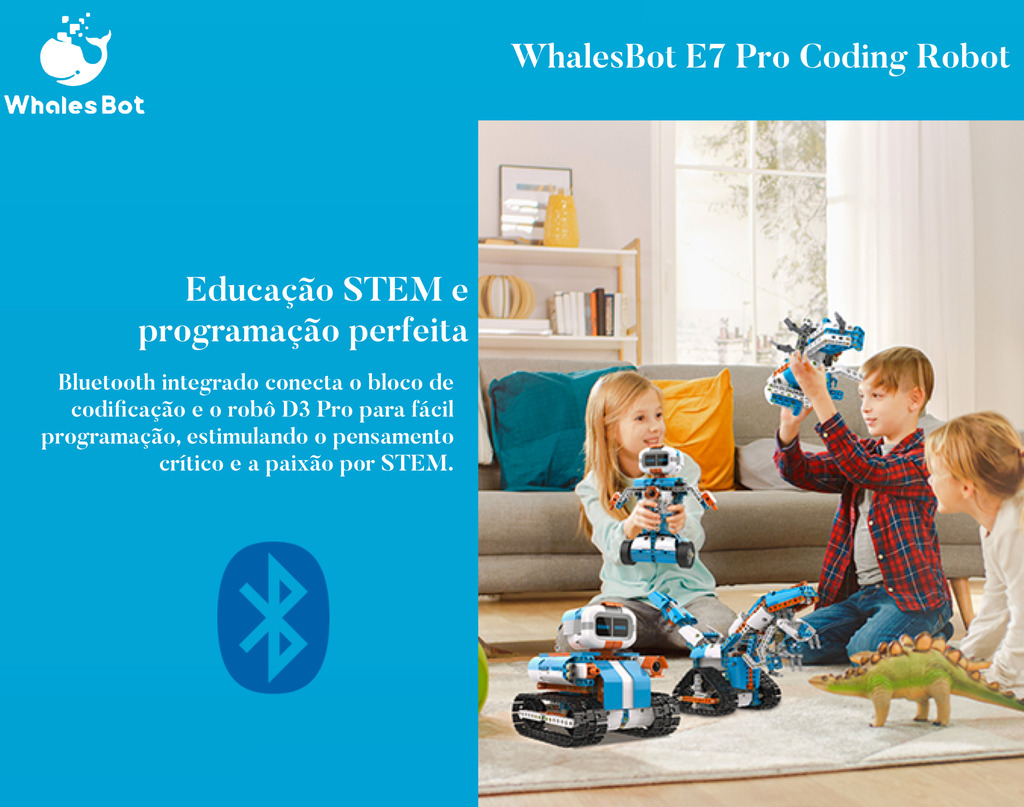 WhalesBot E7 Pro Coding Robot , Scratch Coding Support Controller , Crianças de 8 a 12 anos, STEM Toys Educação de Programação, APP 3D Model , Tutorial de Recursos e Histórias para Meninos e Meninas - loja online